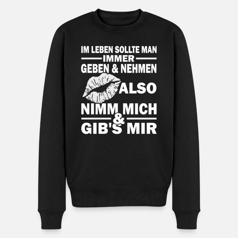 Valentinstag - Jahrestag - Karneval - Männer Premium Bio Pullover - Schwarz