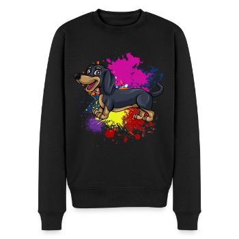 Dachshund Gift Dixie Viennese Doxie Dachshund - Men's Premium Organic Jumper - black - Front - Nico (187cm)