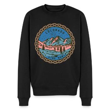 State-of-Colorado, Nil-Sine-Numine, USA - Men's Premium Organic Jumper - black - Front - Nico (187cm)