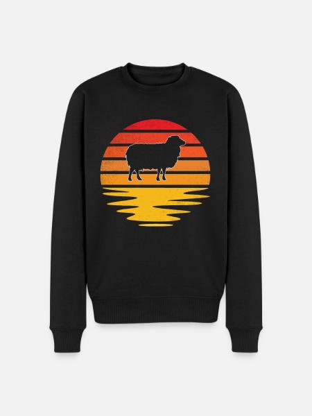 Sheep Retro - Men's Premium Organic Jumper - black