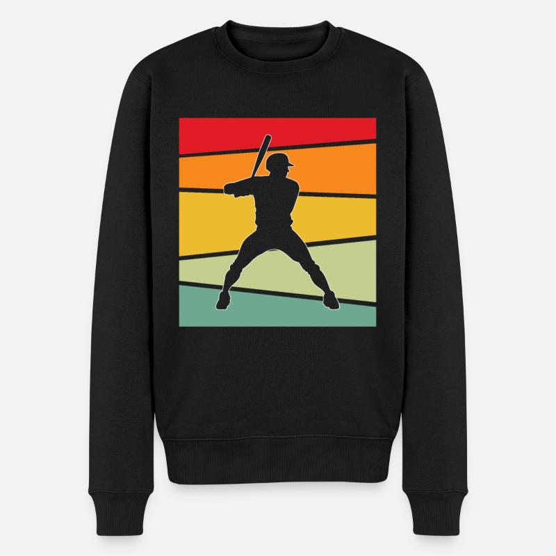 Baseball Retro - Männer Premium Bio Pullover - Schwarz