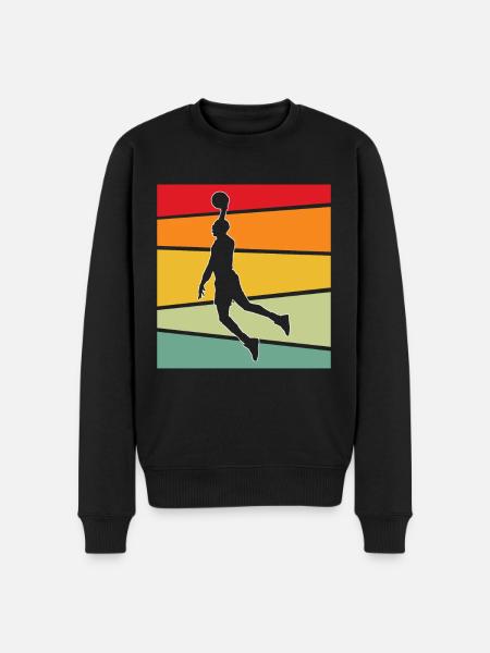 Basketball Retro - Men's Premium Organic Jumper - black