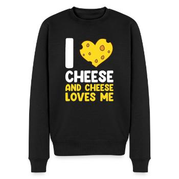 Drôle d’amateur de fromage Humour Fromage - Pull Premium bio Homme - noir - Devant - Nico (187cm)