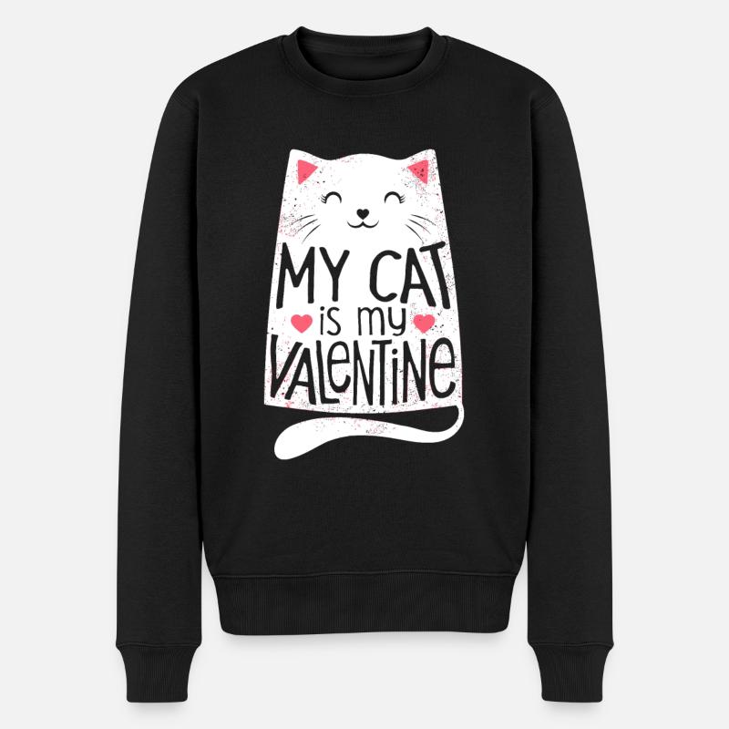 Mon chat est mon chaton femme de la Saint-Valentin - Pull Premium bio Homme - noir