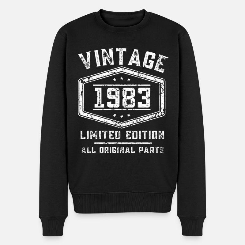 40 Jahre Jahrgang 1983 Retro 40. Geburtstag - Männer Premium Bio Pullover - Schwarz