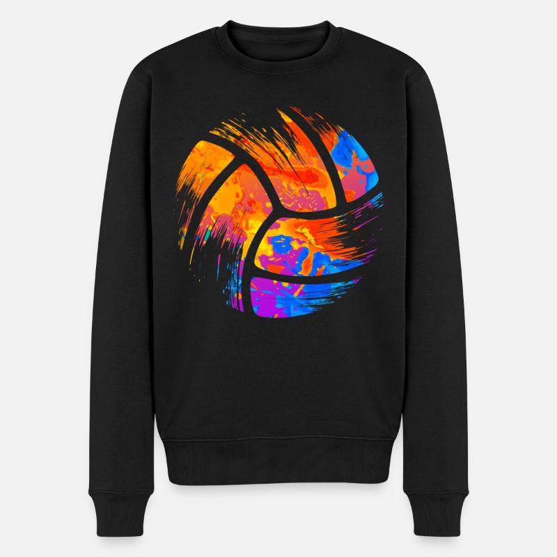Volleyball Volleyballspieler Beachvolleyball - Männer Premium Bio Pullover - Schwarz