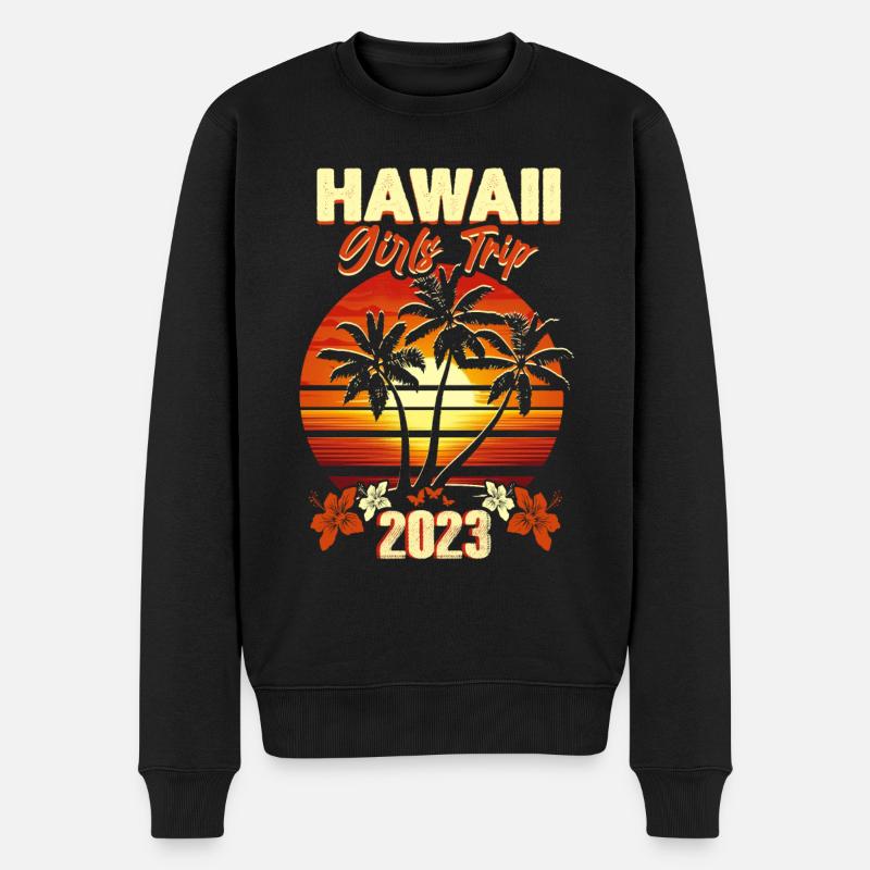 Hawaii Girls Trip 2023 - Männer Premium Bio Pullover - Schwarz