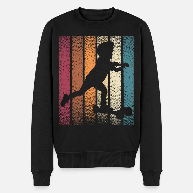 Scooter Stunt Roller für Kinder Retro - Männer Premium Bio Pullover - Schwarz
