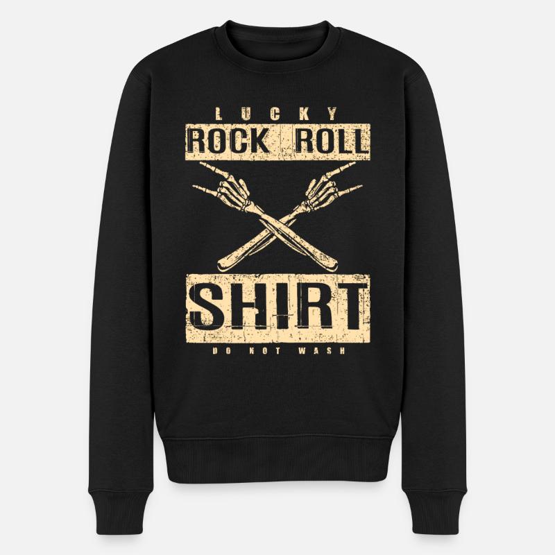 Rock and Roll Musik - Männer Premium Bio Pullover - Schwarz