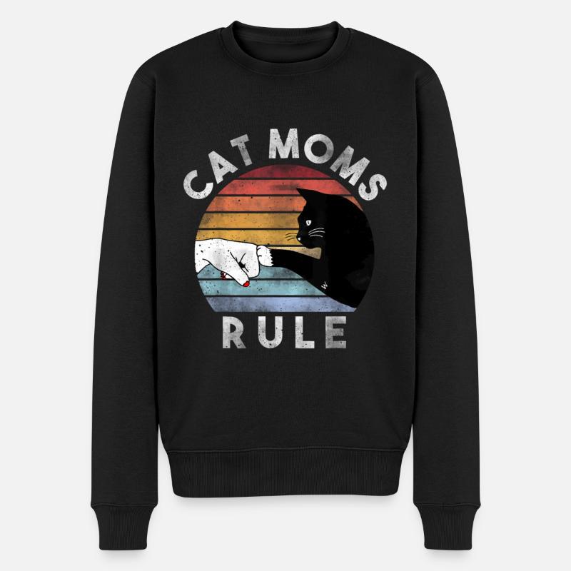 Meilleure chemise de maman de chat, t-shirt de maman de chat rétro, chat - Pull Premium bio Homme - noir
