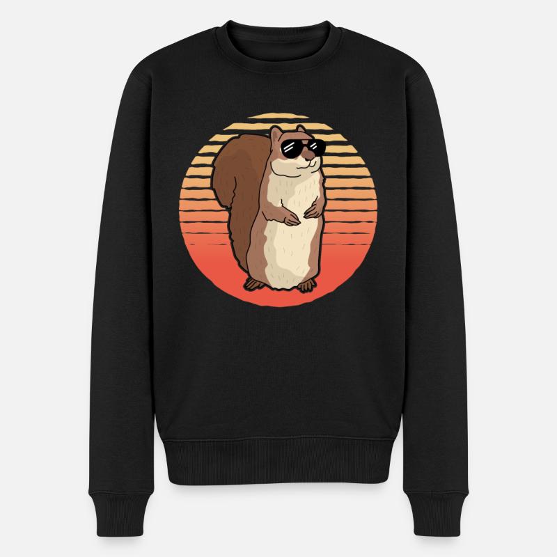 Süßes Eichhörnchen Grauhörnchen Hörnchen Geschenk - Männer Premium Bio Pullover - Schwarz