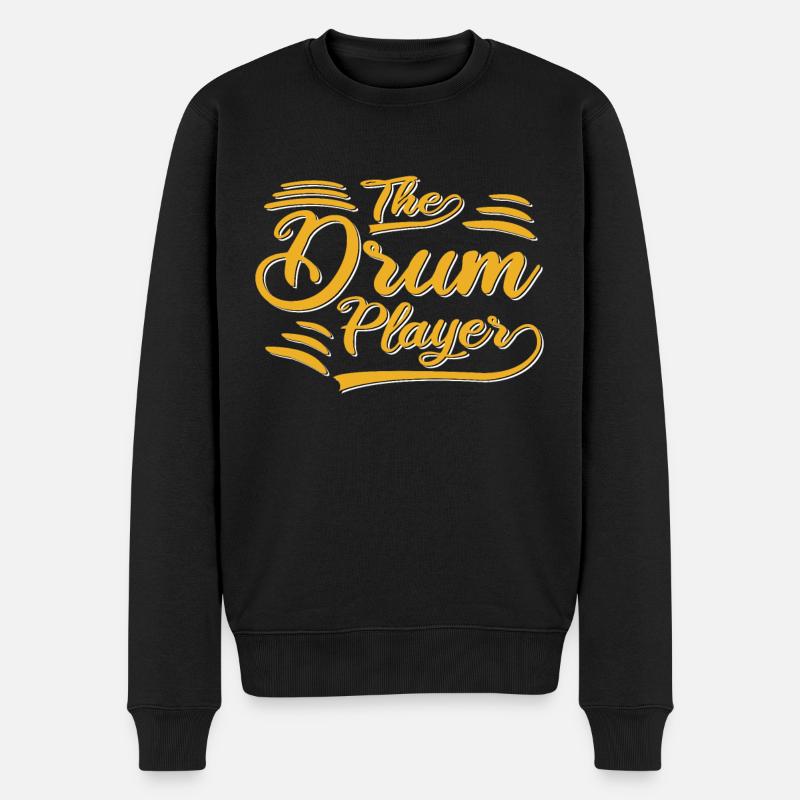 Der Schlagzeuger - Männer Premium Bio Pullover - Schwarz