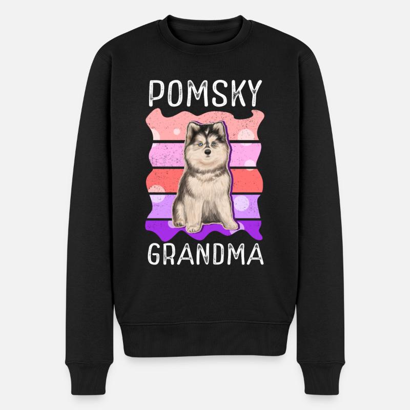 Pomsky Grandma Chiens Chien Propriétaire Cadeau - Pull Premium bio Homme - noir