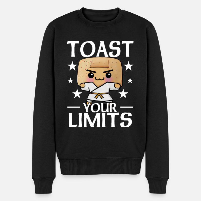 Toast Your Limits - Toast - Männer Premium Bio Pullover - Schwarz