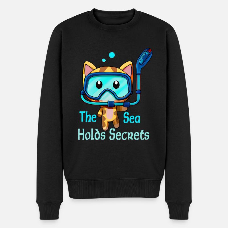 The Sea Holds Secrets - Männer Premium Bio Pullover - Schwarz