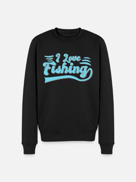 I love fishing - Men's Premium Organic Jumper - black