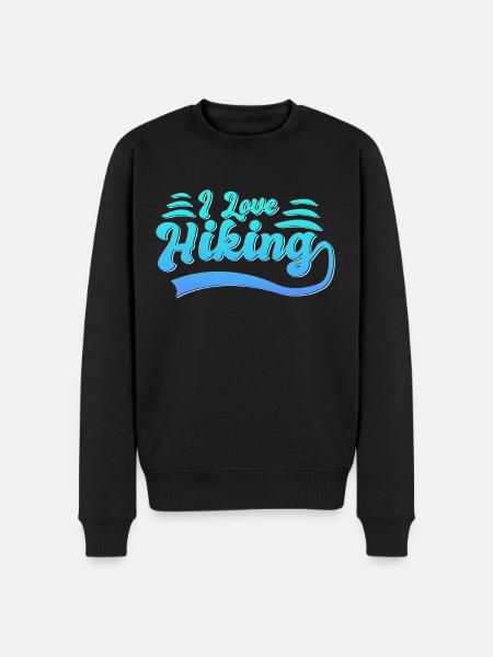 Ich liebe Wandern - Männer Premium Bio Pullover - Schwarz