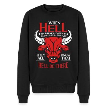 La tauromachie quand l’enfer se déchaîne Clown de rodéo - Pull Premium bio Homme - noir - Devant - Nico (187cm)