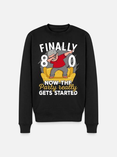 80th birthday man 80 years old 80th 80s grandpa - Men's Premium Organic Jumper - black