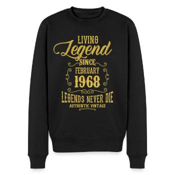 Légende vivante depuis février 1968 - Pull Premium bio Homme - noir - Devant - Nico (187cm)