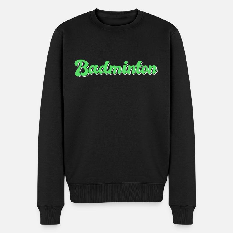 Badminton - Männer Premium Bio Pullover - Schwarz