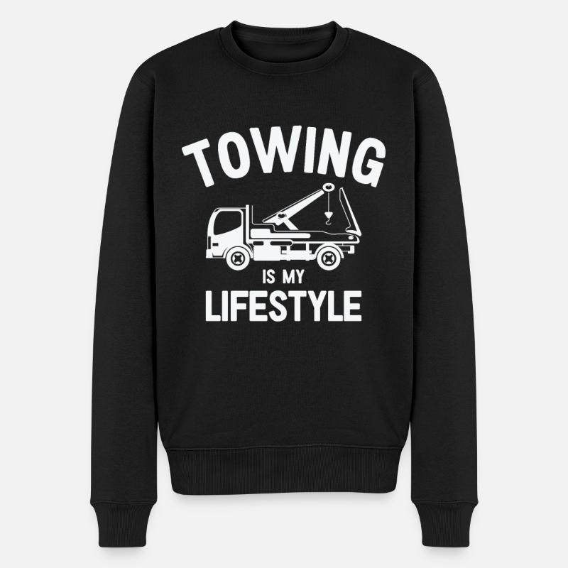 Abschleppwagenfahrer Lebensstil Abschleppen - Männer Premium Bio Pullover - Schwarz