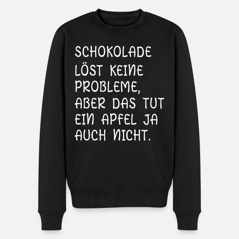 Schokolade Löst Keine Probleme Aber Das Tut Ein - Männer Premium Bio Pullover - Schwarz