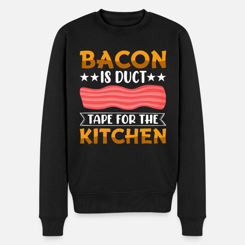 Bacon - Maître grillade - BBQ - Pull Premium bio Homme - noir