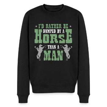 Bareback Riding I'd Rather Be Dumped By A Cowboy - Men's Premium Organic Jumper - black - Front - Nico (187cm)