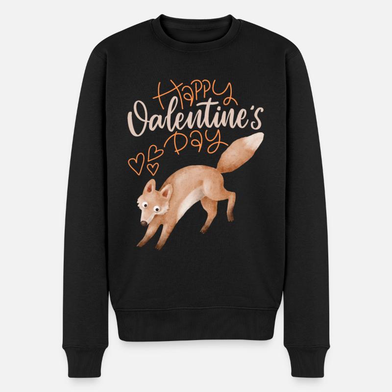 Lustiger-Fuchs, Valentinstag Liebe-Love Spruch - Männer Premium Bio Pullover - Schwarz