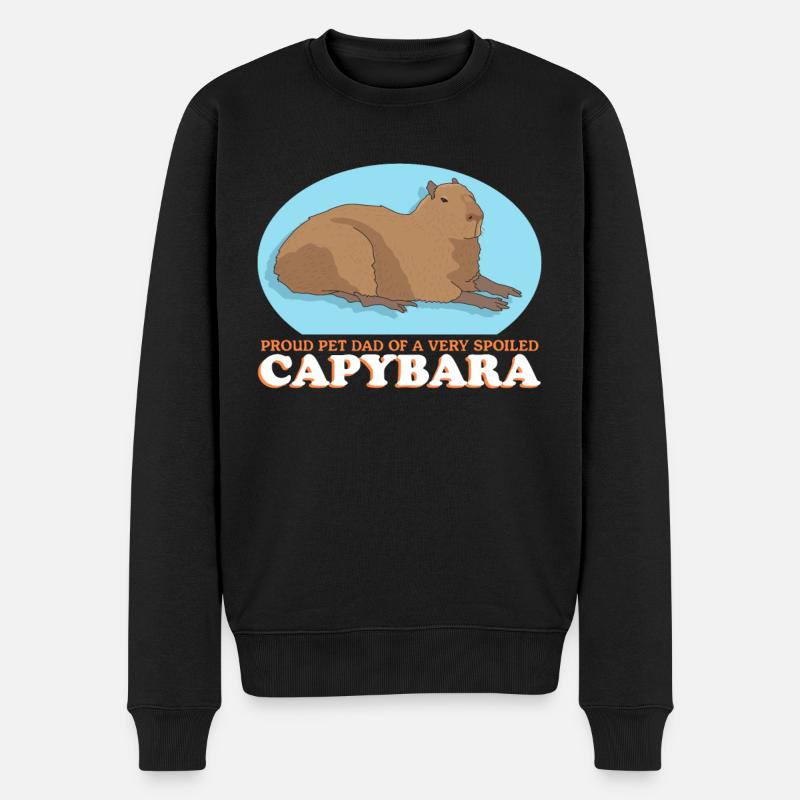 Capybara Papa Capybaras Cadeau - Pull Premium bio Homme - noir