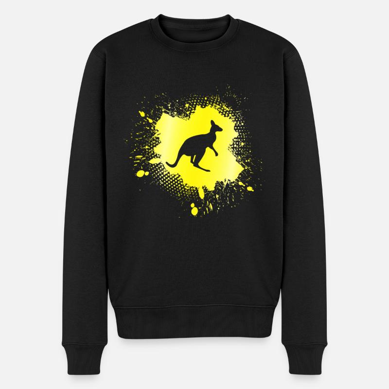 Känguru - Männer Premium Bio Pullover - Schwarz