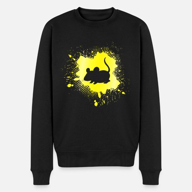 Maus - Männer Premium Bio Pullover - Schwarz