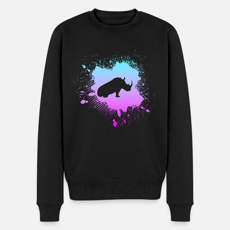 Nashorn - Männer Premium Bio Pullover - Schwarz