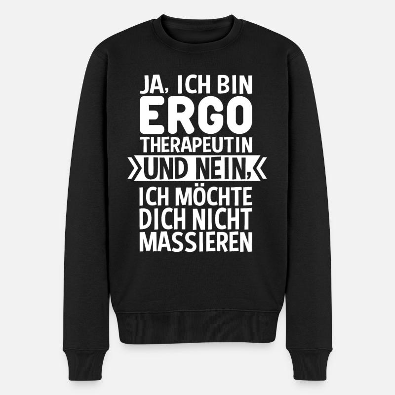 Ergotherapeutin - Massage - Männer Premium Bio Pullover - Schwarz