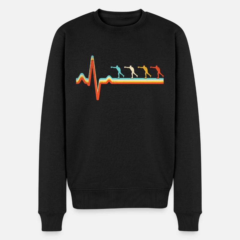 Boxe Rétro Heartbeat - Pull Premium bio Homme - noir