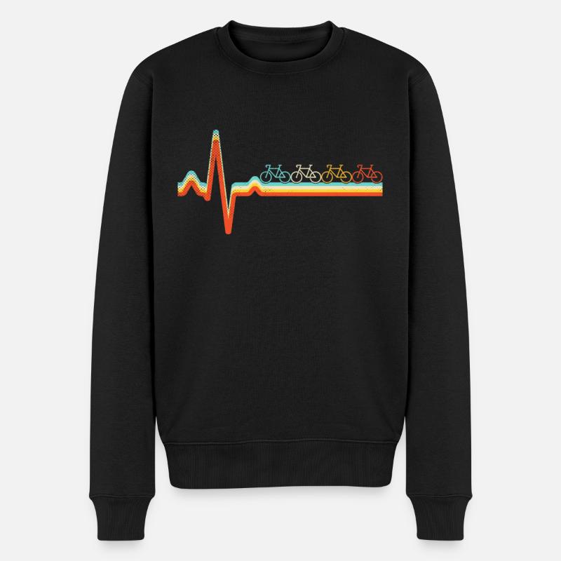 Vélo Rétro Heartbeat - Pull Premium bio Homme - noir