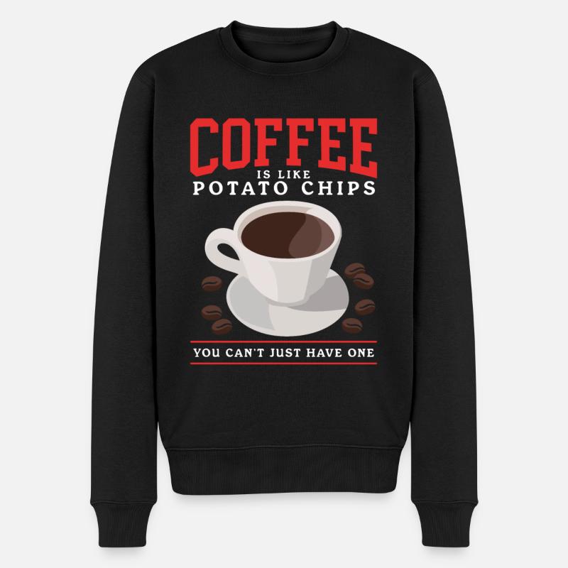 Kaffee Kaffeeliebhaber | Kaffeetrinker Geschenk - Männer Premium Bio Pullover - Schwarz