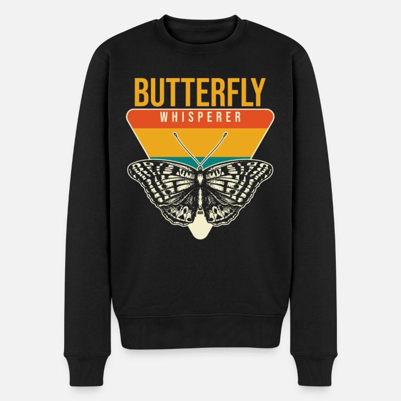 Schmetterlinge Schmetterling Flüsterer - Männer Premium Bio Pullover - Schwarz