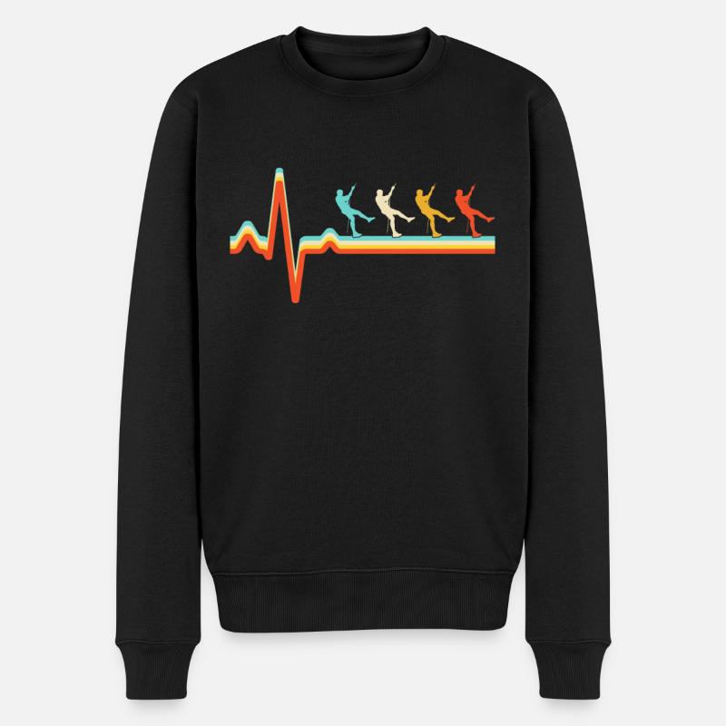 Escalade Retro Heartbeat - Pull Premium bio Homme - noir