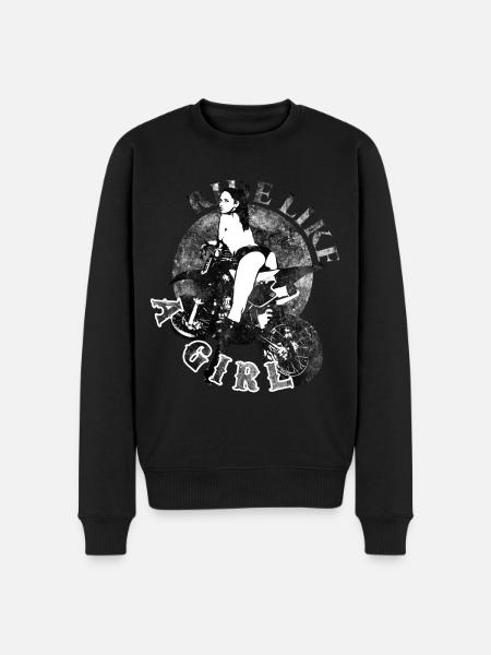 ride a girl motorcycle ride fast motorcycle tours - Men's Premium Organic Jumper - black