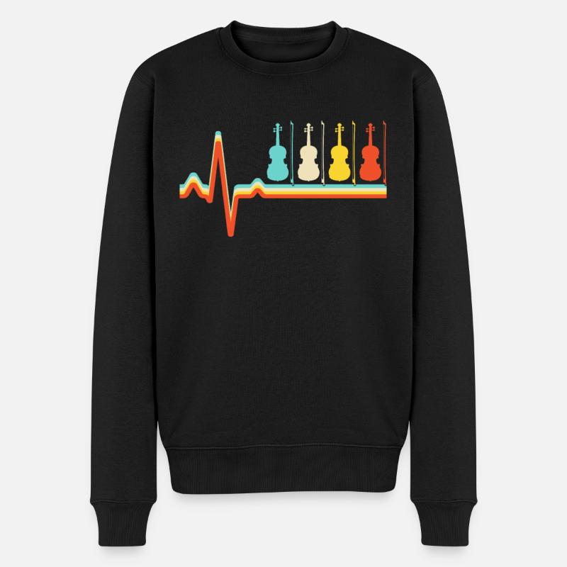 Violon Retro Heartbeat - Pull Premium bio Homme - noir