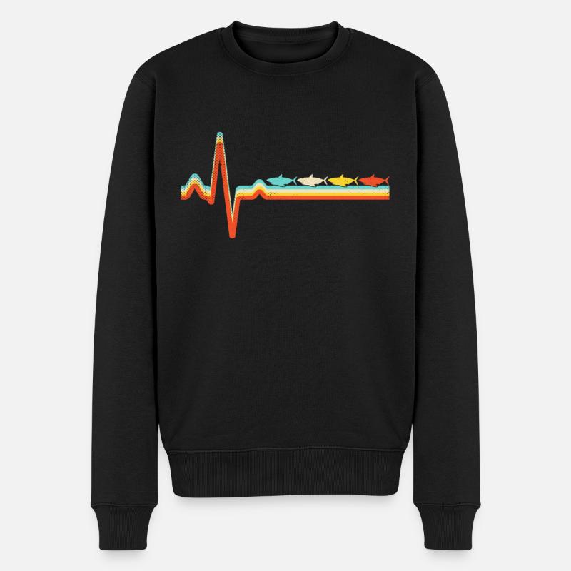 Shark Retro Heartbeat - Pull Premium bio Homme - noir