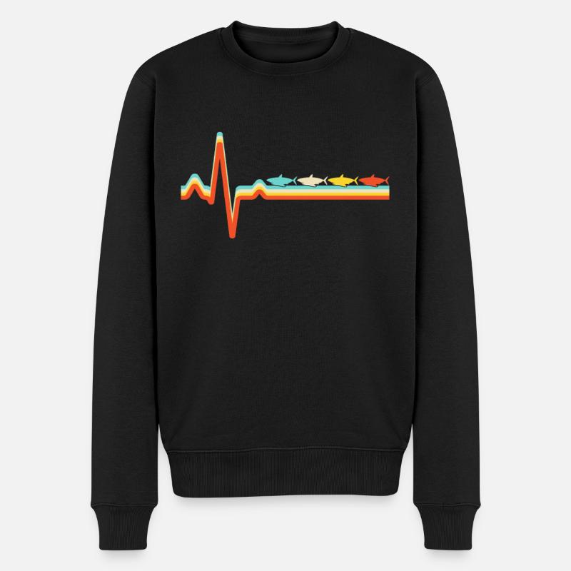 Shark Retro Heartbeat - Pull Premium bio Homme - noir