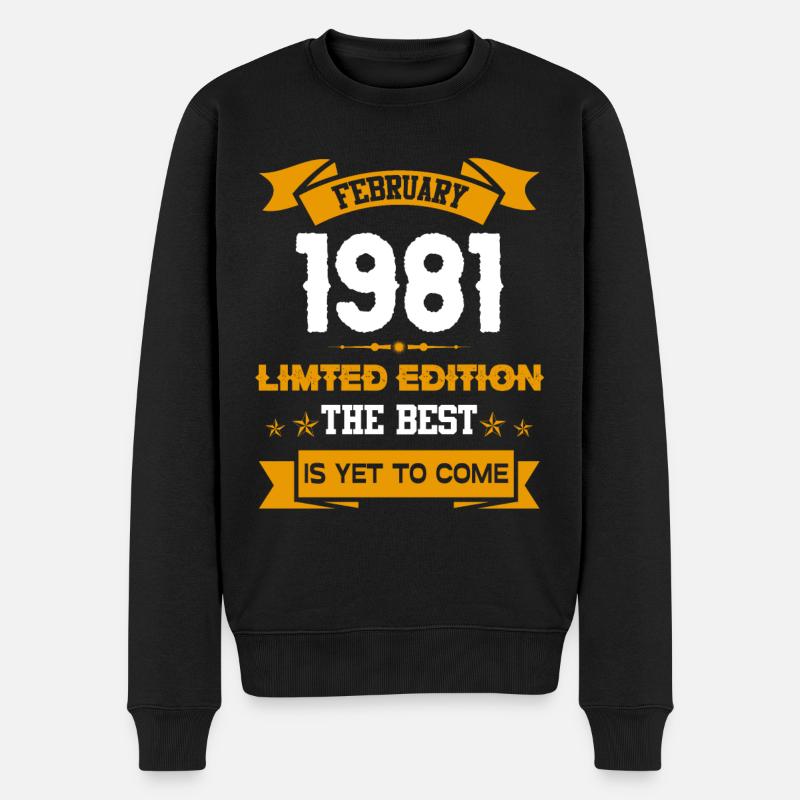 Février 1981 Cadeau d’anniversaire - Pull Premium bio Homme - noir