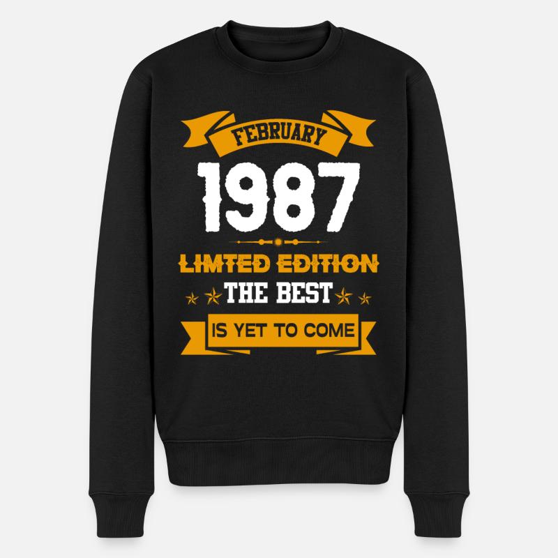 Février 1987 Cadeau d’anniversaire - Pull Premium bio Homme - noir