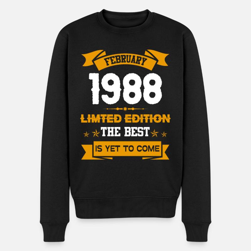 Février 1988 Cadeau d’anniversaire - Pull Premium bio Homme - noir