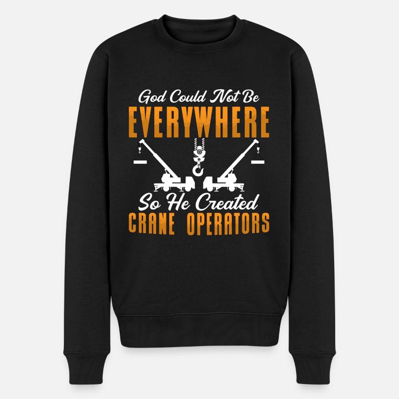 Kranführer Kran Kranfahrer Bauarbeiter Geschenk - Männer Premium Bio Pullover - Schwarz