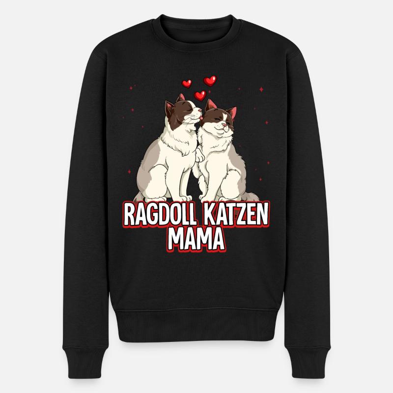 Ragdoll Katzen Mama - Männer Premium Bio Pullover - Schwarz