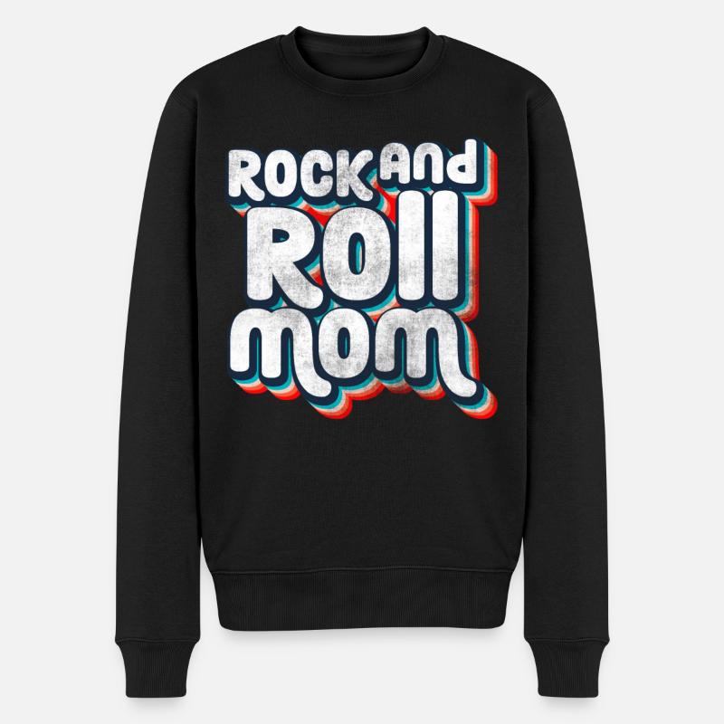 Maman rock and roll - Pull Premium bio Homme - noir